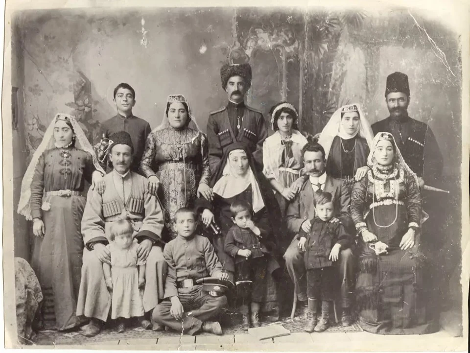 Omer Faik Nemanzade and extended family, early 20th century.